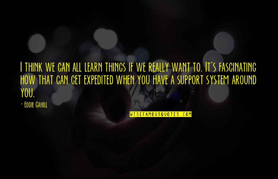 I'll Support You Quotes By Eddie Cahill: I think we can all learn things if