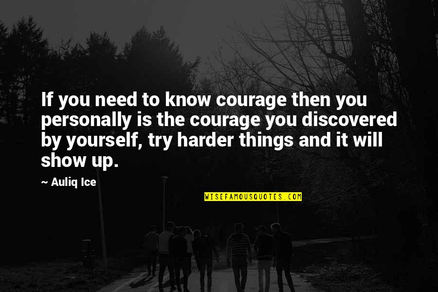 I'll Try Harder Quotes By Auliq Ice: If you need to know courage then you