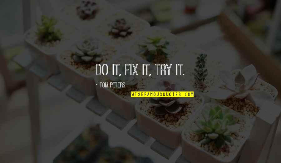 I'll Try To Fix You Quotes By Tom Peters: Do it, fix it, try it.