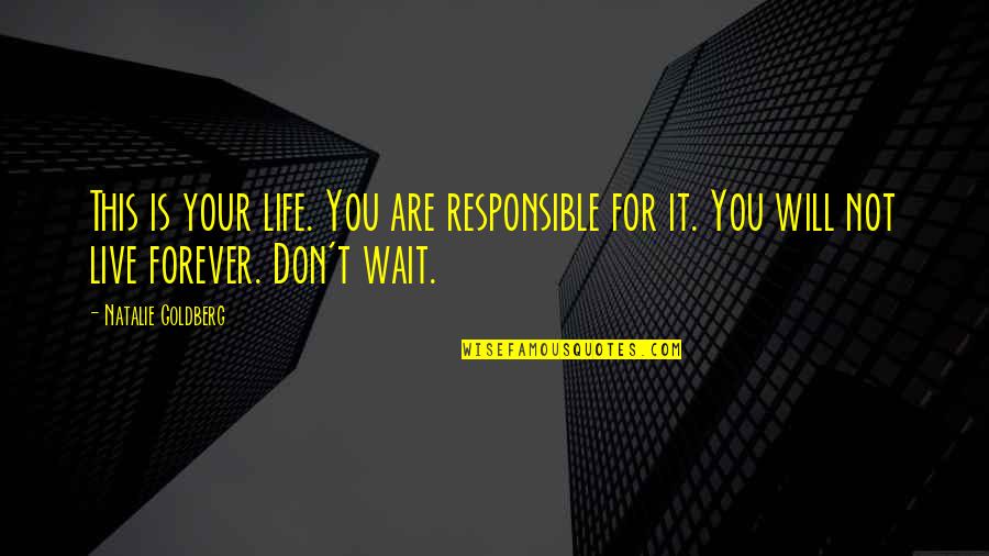 I'll Wait But Not Forever Quotes By Natalie Goldberg: This is your life. You are responsible for