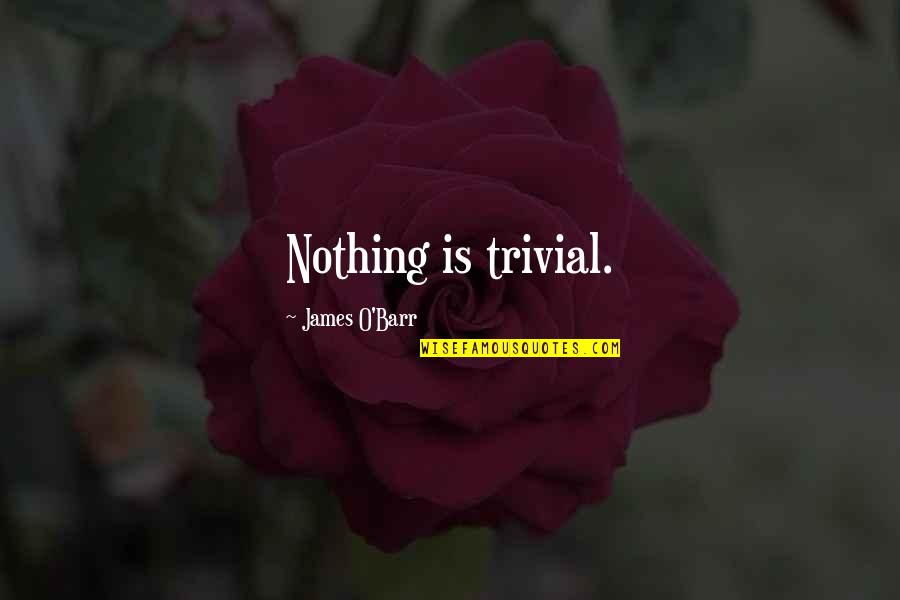Illegitimately Quotes By James O'Barr: Nothing is trivial.