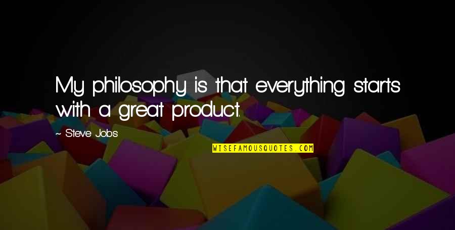 Illicits Quotes By Steve Jobs: My philosophy is that everything starts with a