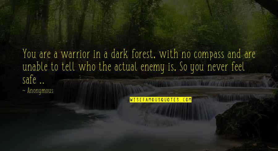 Illness And Recovery Quotes By Anonymous: You are a warrior in a dark forest,