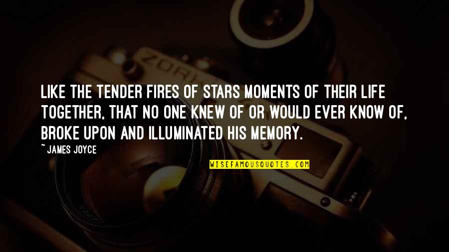 Illuminated Life Quotes By James Joyce: Like the tender fires of stars moments of