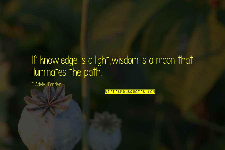 Illuminates Quotes By Adele Mandez: If knowledge is a light,wisdom is a moon