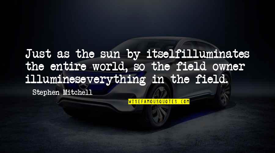 Illuminates Quotes By Stephen Mitchell: Just as the sun by itselfilluminates the entire