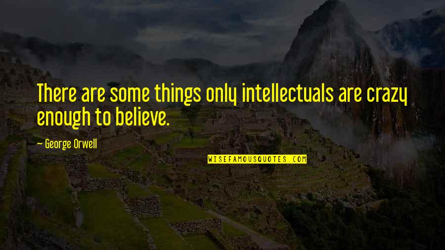 Illumine Quotes By George Orwell: There are some things only intellectuals are crazy