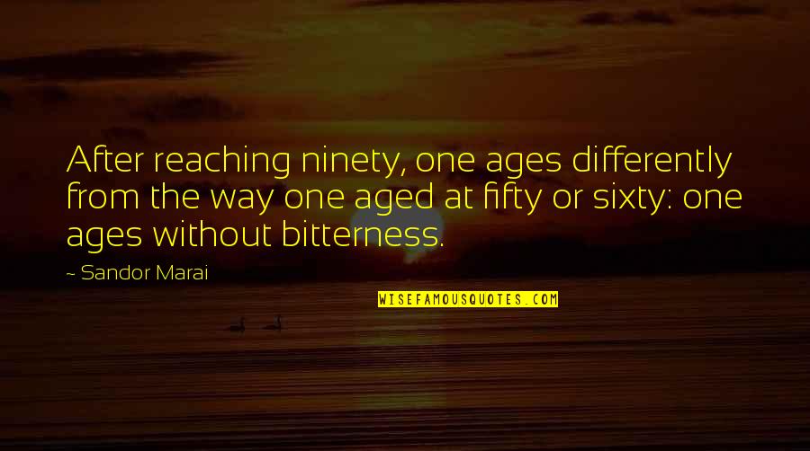 Illuminous Quotes By Sandor Marai: After reaching ninety, one ages differently from the Illuminous Quotes By Sandor Marai: After reaching ninety, one ages differently from the