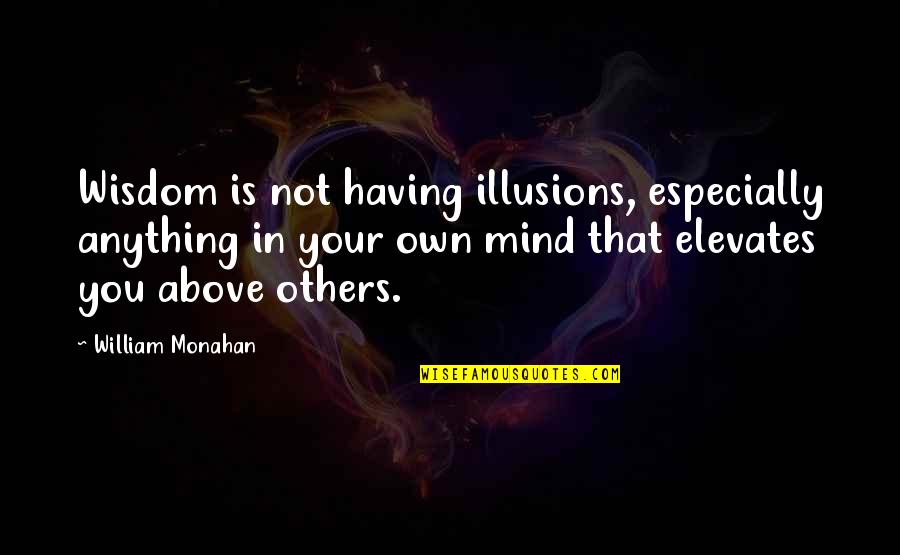 Illusion Of The Mind Quotes By William Monahan: Wisdom is not having illusions, especially anything in