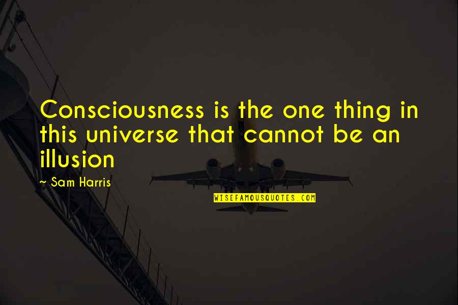 Illusion The Quotes By Sam Harris: Consciousness is the one thing in this universe