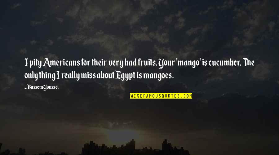 Illusions Of Hope Quotes By Bassem Youssef: I pity Americans for their very bad fruits.