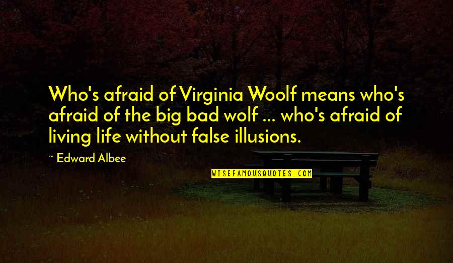 Illusions Of Life Quotes By Edward Albee: Who's afraid of Virginia Woolf means who's afraid