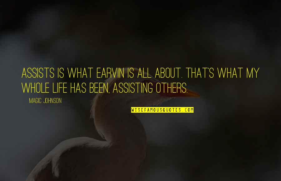 Illustrated Inspirational Quotes By Magic Johnson: Assists is what Earvin is all about. That's