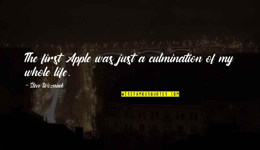 Ilmars Ozolins Quotes By Steve Wozniak: The first Apple was just a culmination of Ilmars Ozolins Quotes By Steve Wozniak: The first Apple was just a culmination of