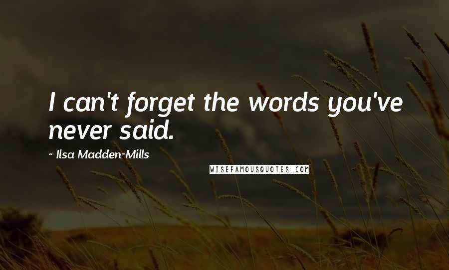 Ilsa Madden-Mills quotes: I can't forget the words you've never said.