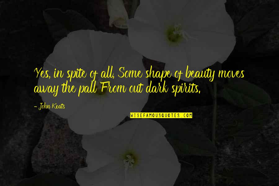 Iluminacion De Jardines Quotes By John Keats: Yes, in spite of all, Some shape of