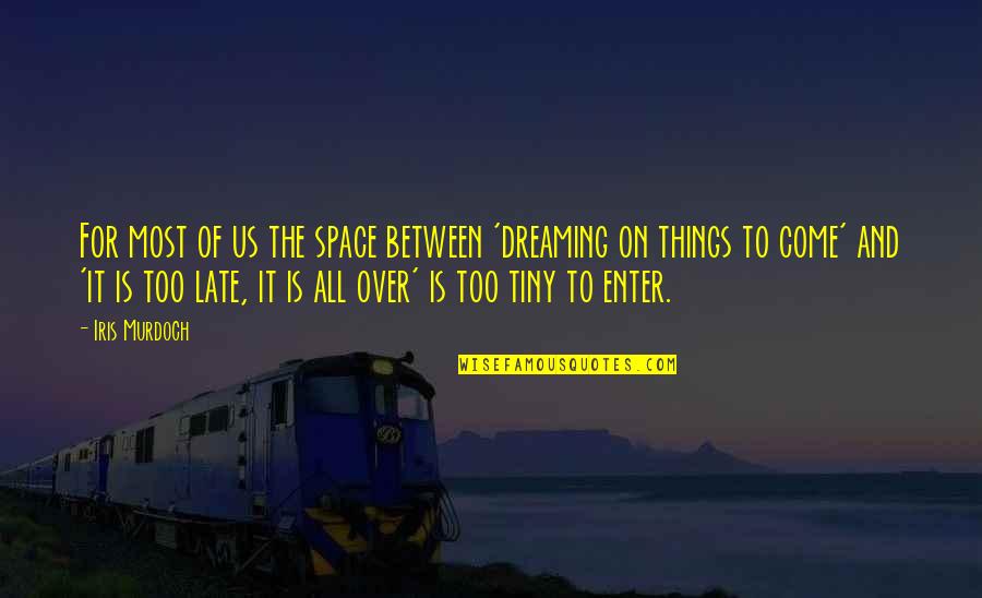 Iluminada Eterna Quotes By Iris Murdoch: For most of us the space between 'dreaming Iluminada Eterna Quotes By Iris Murdoch: For most of us the space between 'dreaming
