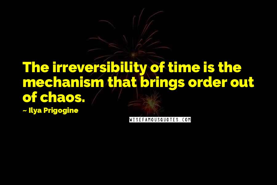 Ilya Prigogine quotes: The irreversibility of time is the mechanism that brings order out of chaos.