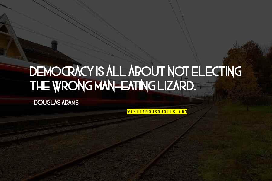 Ilyas Kassam Quotes By Douglas Adams: Democracy is all about not electing the wrong