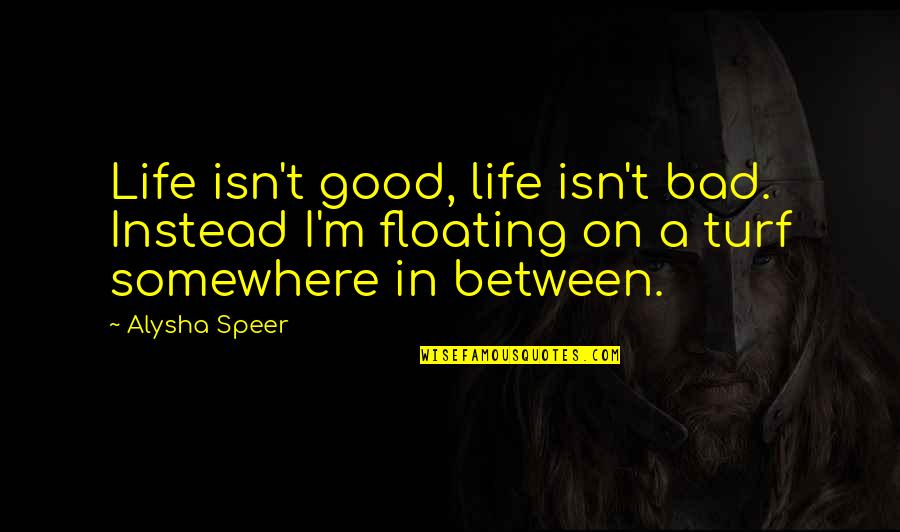 Ilyena Wot Quotes By Alysha Speer: Life isn't good, life isn't bad. Instead I'm Ilyena Wot Quotes By Alysha Speer: Life isn't good, life isn't bad. Instead I'm