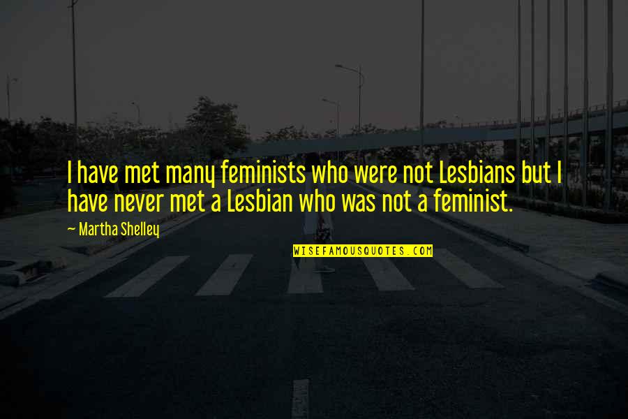 I'm A Lesbian Quotes By Martha Shelley: I have met many feminists who were not