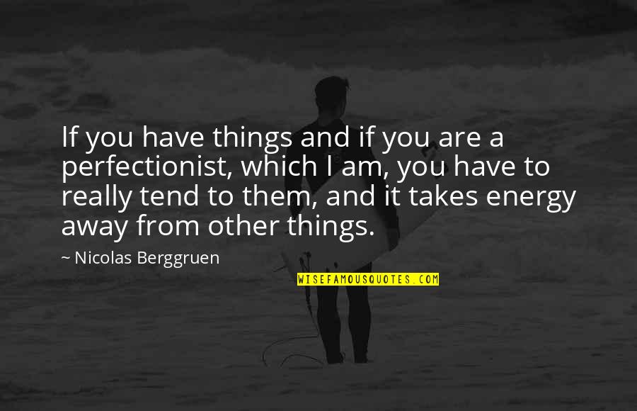 I'm A Perfectionist Quotes By Nicolas Berggruen: If you have things and if you are