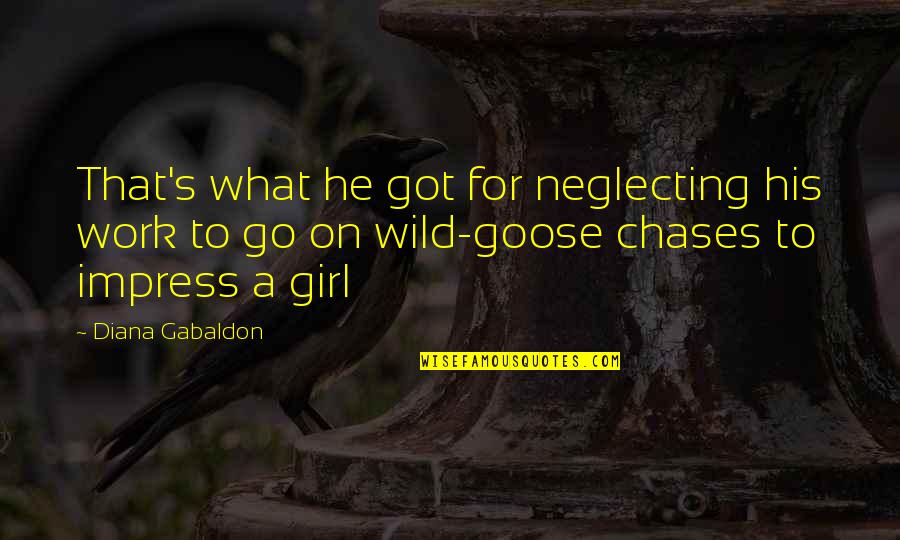 I'm A Wild Girl Quotes By Diana Gabaldon: That's what he got for neglecting his work