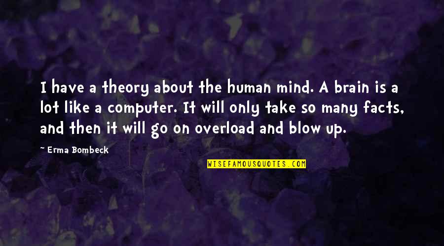 I'm About To Blow Up Quotes By Erma Bombeck: I have a theory about the human mind.