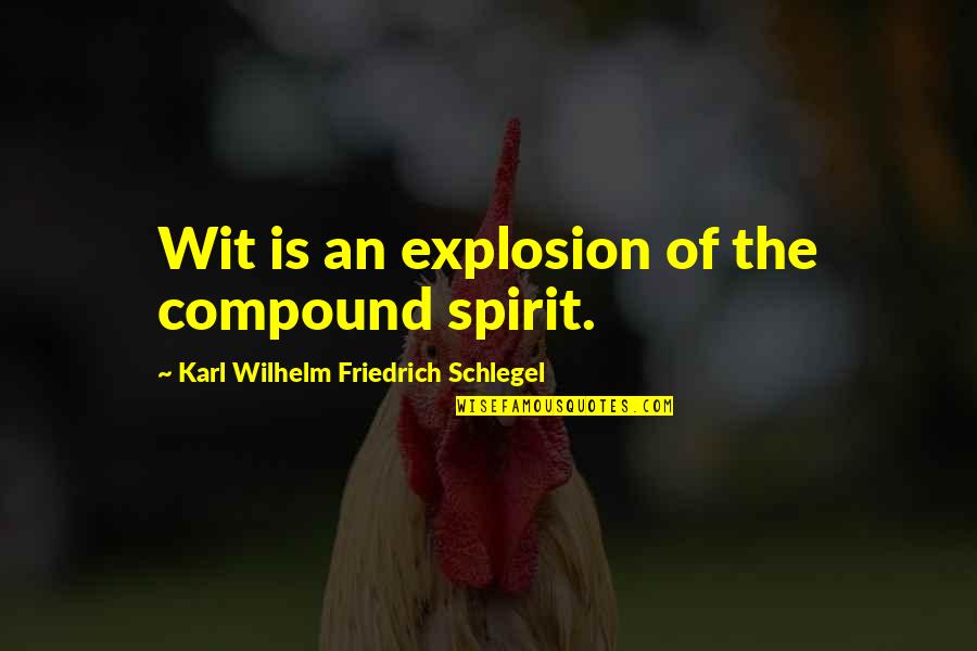 Im Alone Forever Quotes By Karl Wilhelm Friedrich Schlegel: Wit is an explosion of the compound spirit.