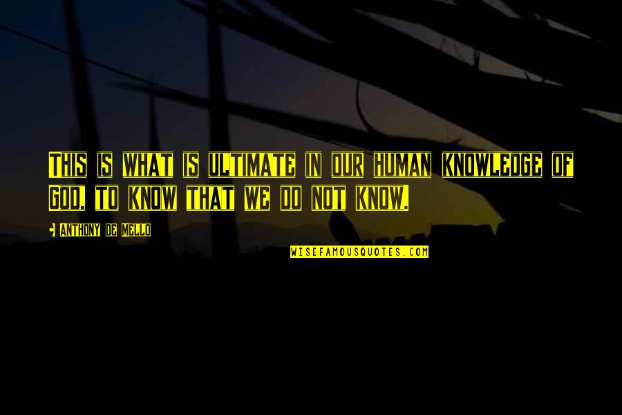 Im An Idiot Quotes By Anthony De Mello: This is what is ultimate in our human