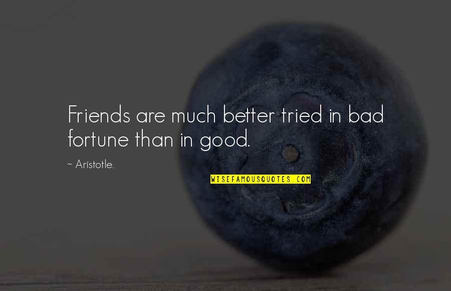 I'm Bad Friend Quotes By Aristotle.: Friends are much better tried in bad fortune