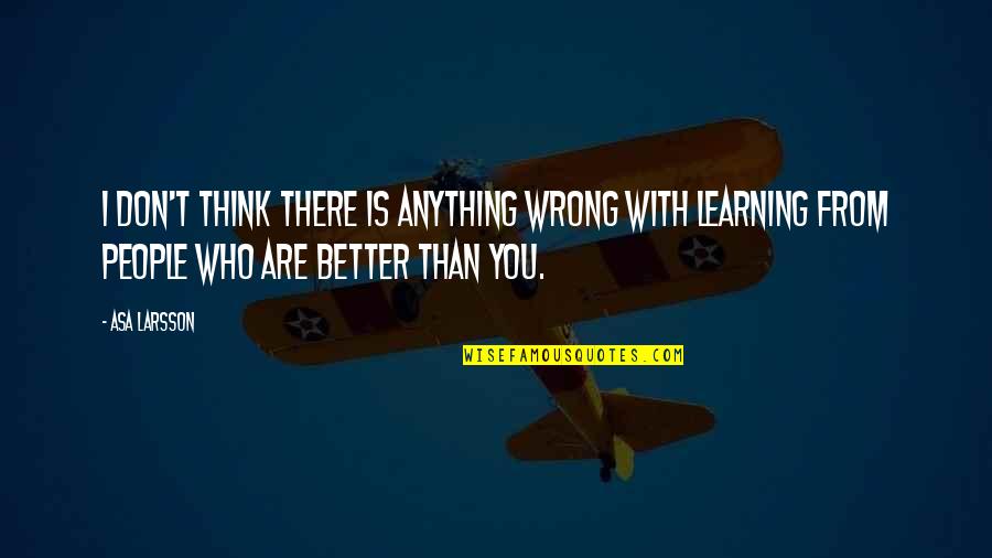 I'm Better Than You Quotes By Asa Larsson: I don't think there is anything wrong with
