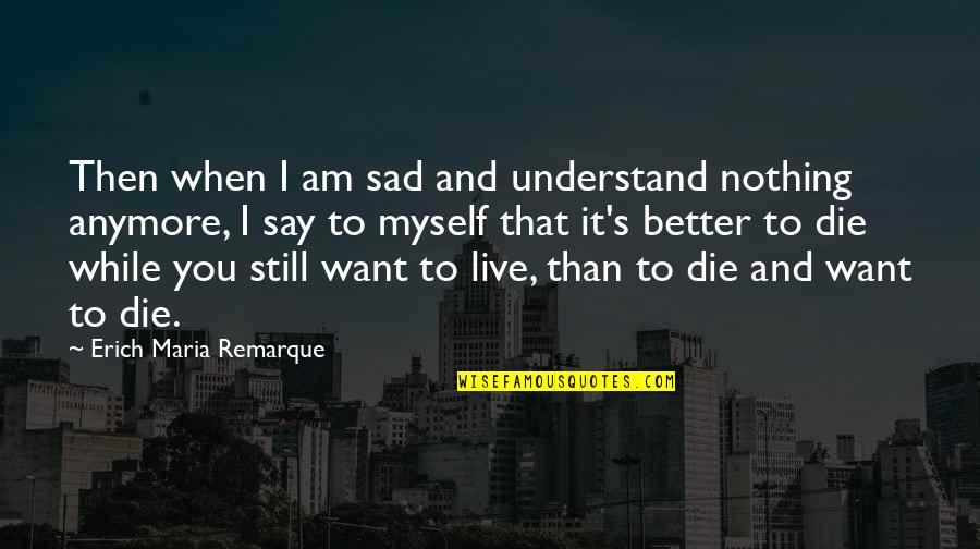 I'm Better Than You Quotes By Erich Maria Remarque: Then when I am sad and understand nothing