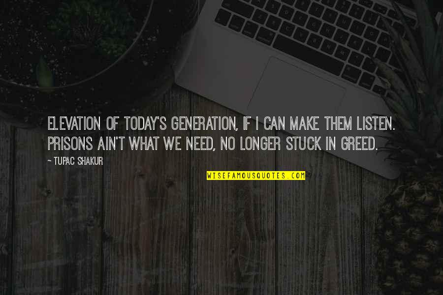 Im Blessed Quotes By Tupac Shakur: Elevation of today's generation, if I can make