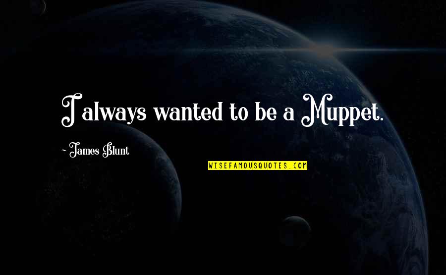 I'm Blunt Quotes By James Blunt: I always wanted to be a Muppet.