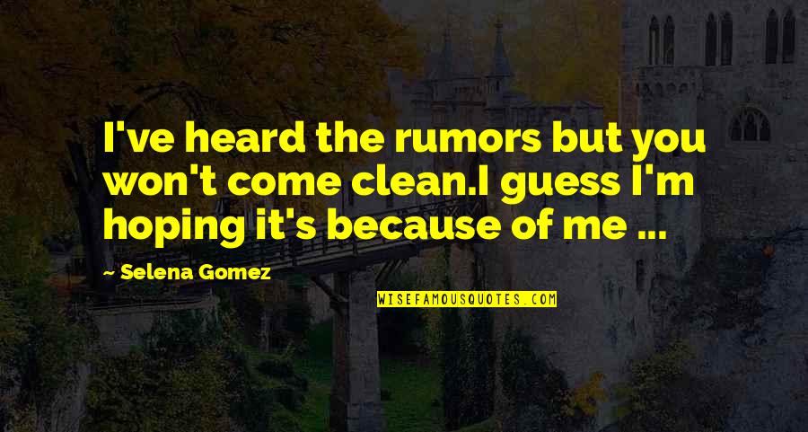 I'm Clean Quotes By Selena Gomez: I've heard the rumors but you won't come