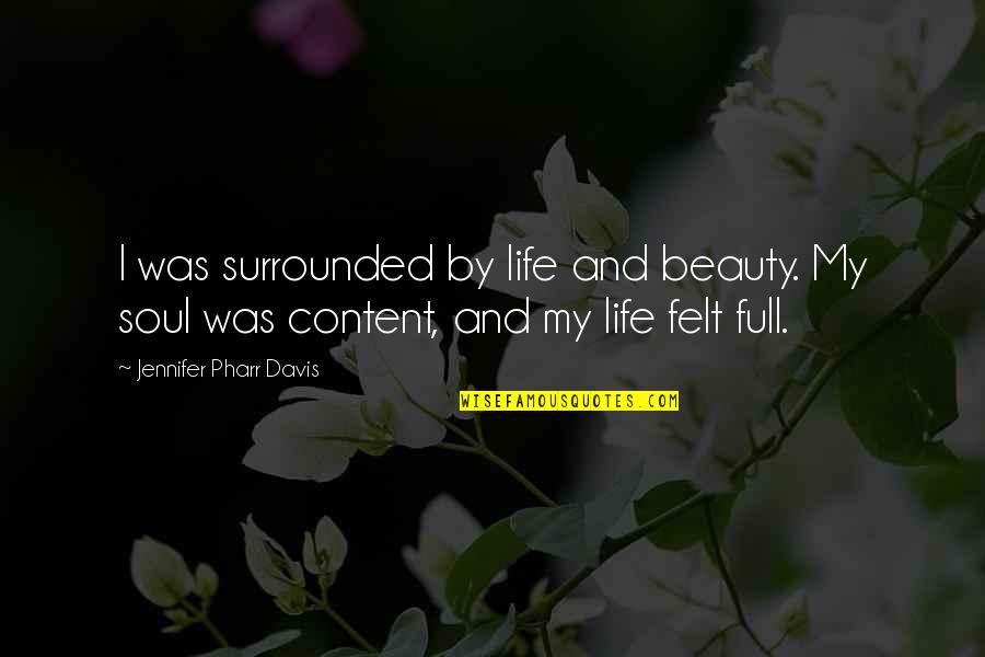 I'm Content With My Life Quotes By Jennifer Pharr Davis: I was surrounded by life and beauty. My
