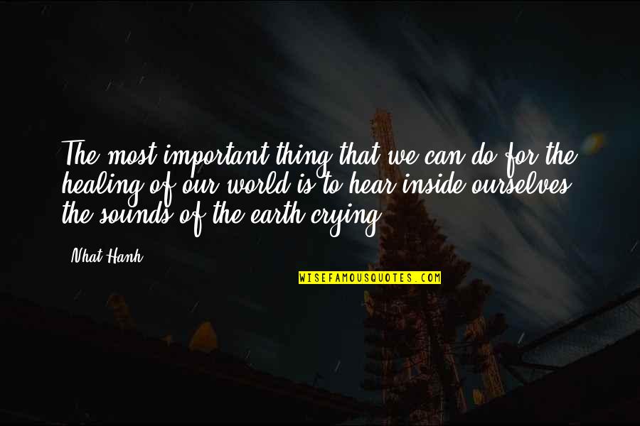 I'm Crying Inside Quotes By Nhat Hanh: The most important thing that we can do
