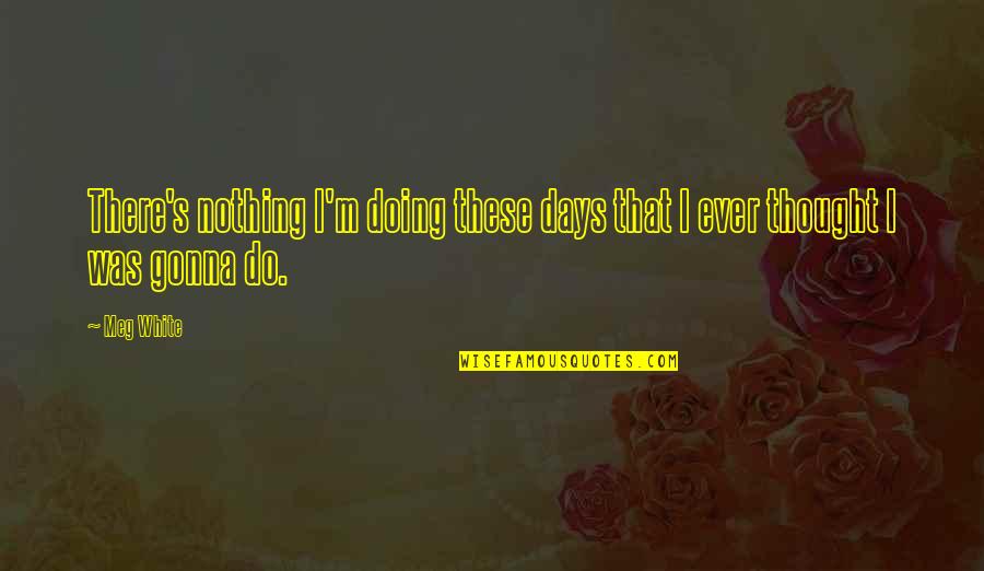 I'm Doing Nothing Quotes By Meg White: There's nothing I'm doing these days that I