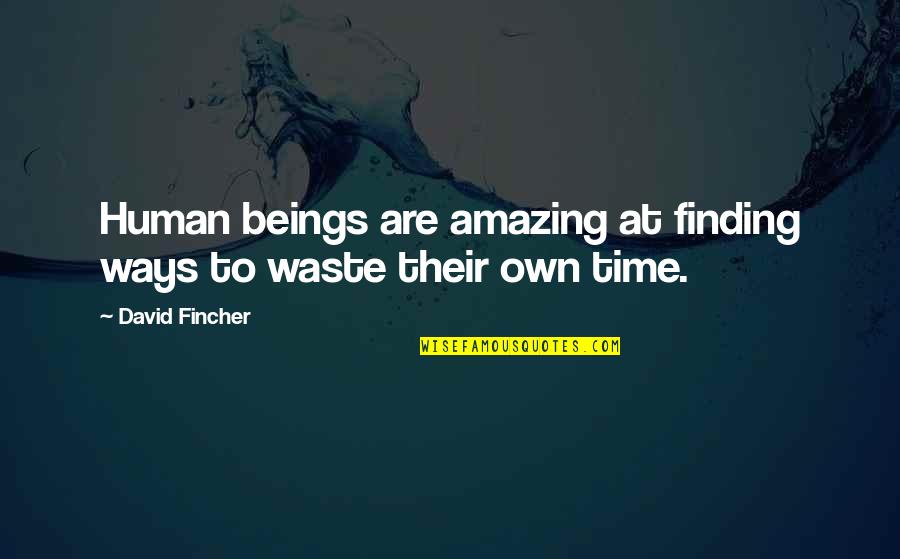Im Done Quotes And Quotes By David Fincher: Human beings are amazing at finding ways to