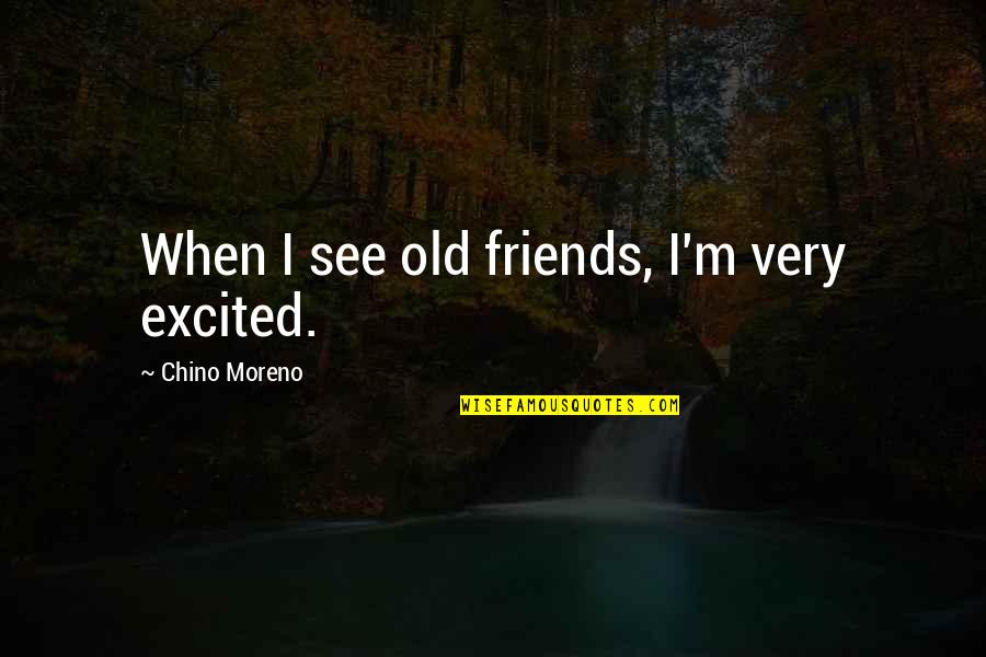 I'm Excited To See You Quotes By Chino Moreno: When I see old friends, I'm very excited.