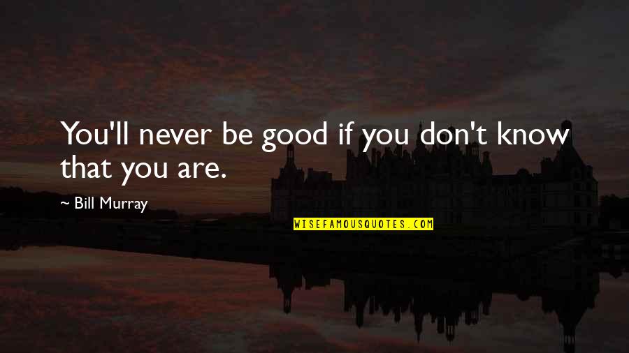 Im Expecting A Baby Quotes By Bill Murray: You'll never be good if you don't know Im Expecting A Baby Quotes By Bill Murray: You'll never be good if you don't know