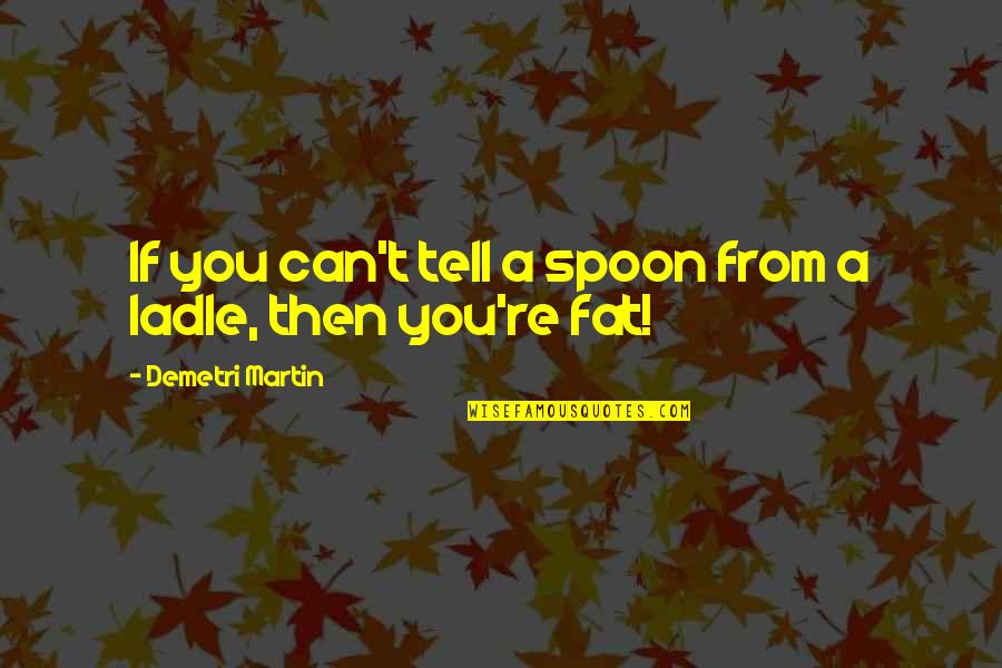 I'm Fat Funny Quotes By Demetri Martin: If you can't tell a spoon from a