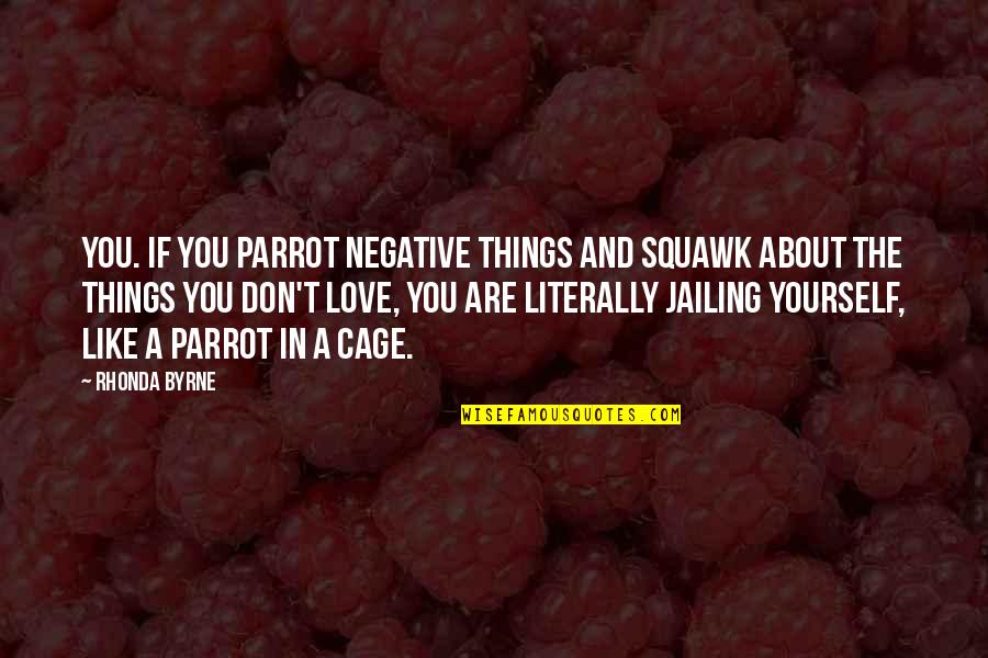 Im From Chicago Quotes By Rhonda Byrne: you. If you parrot negative things and squawk