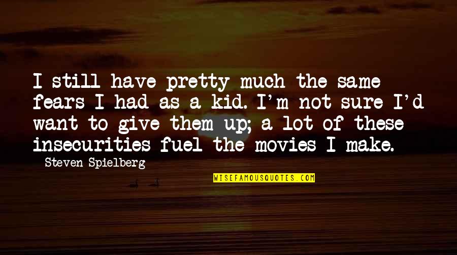 I'm Give Up Quotes By Steven Spielberg: I still have pretty much the same fears