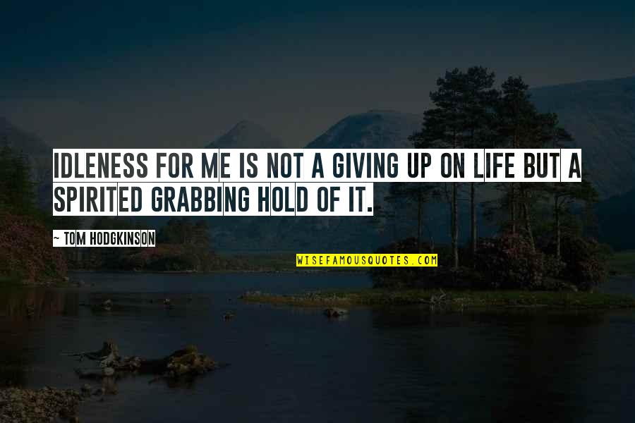 I'm Giving Up On Life Quotes By Tom Hodgkinson: Idleness for me is not a giving up