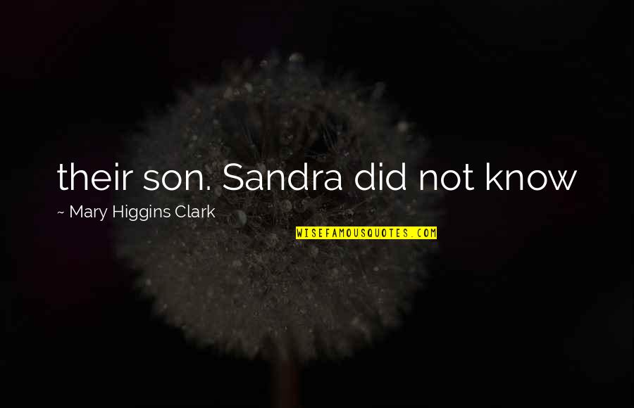I'm Glad You Found Me Quotes By Mary Higgins Clark: their son. Sandra did not know