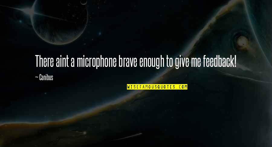 I'm Going Back To Sleep Quotes By Canibus: There aint a microphone brave enough to give