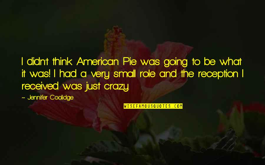 I'm Going Crazy Quotes By Jennifer Coolidge: I didn't think American Pie was going to I'm Going Crazy Quotes By Jennifer Coolidge: I didn't think American Pie was going to