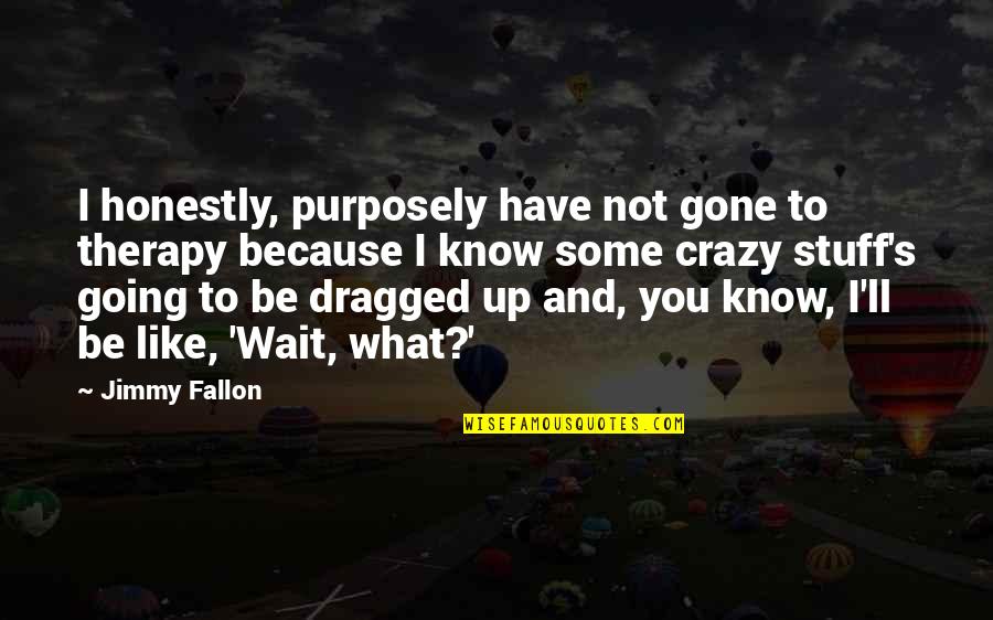 I'm Going Crazy Quotes By Jimmy Fallon: I honestly, purposely have not gone to therapy